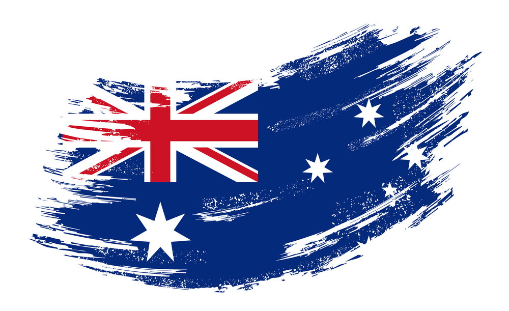 Australian,Flag,Grunge,Brush,Background.,Vector,Illustration.