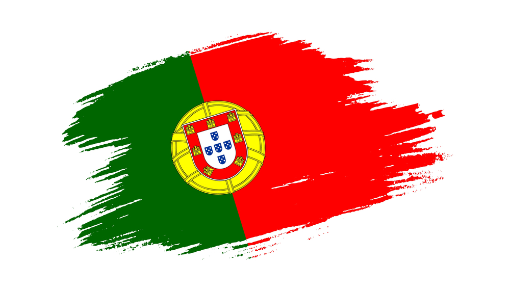 Patriotic,Of,Portugal,Flag,In,Brush,Stroke,Effect,On,White